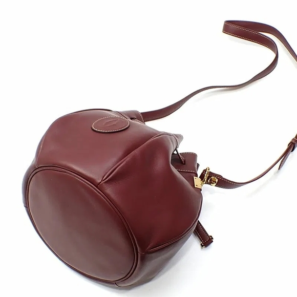 Cartier shoulder bag mast line ladies bordeaux calf leather - Picture 2 of 7